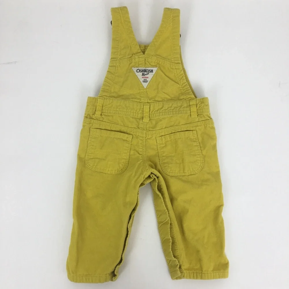Oshkosh B’Gosh 1990’s Vintage Yellow Corduroy Overalls Kids Size 6 Months